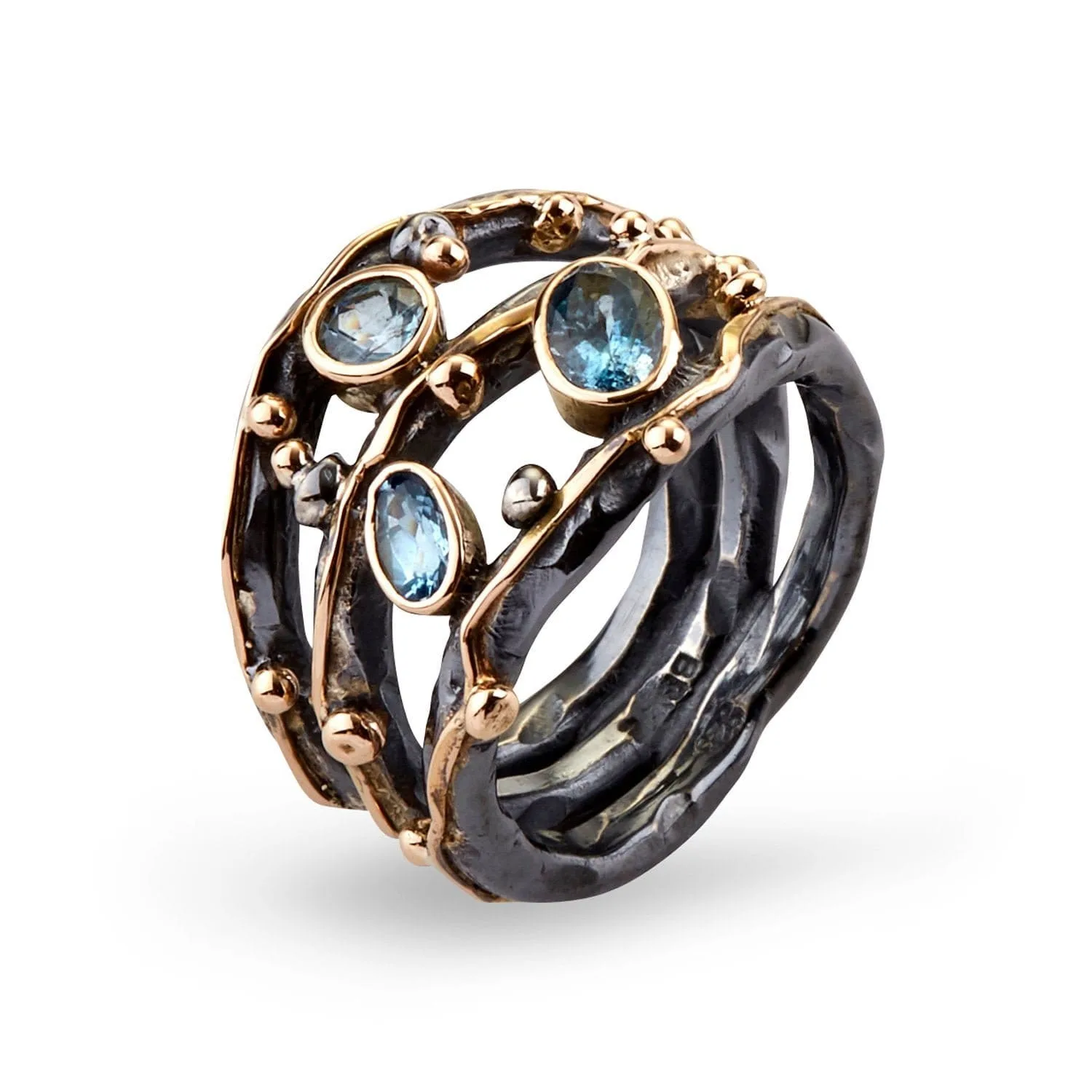 ring zeus tribeca stones aqua