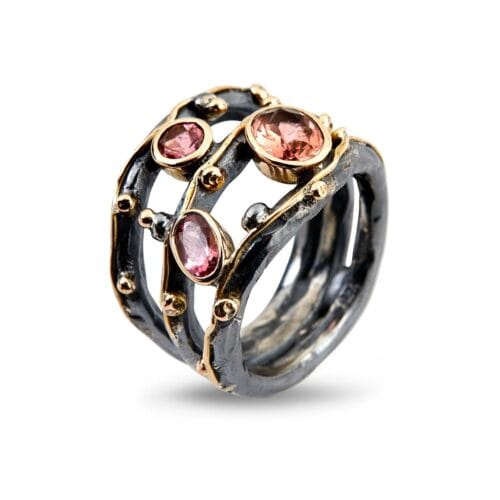 ring zeus tribeca stones red turmalin