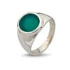 ring oval green onyx