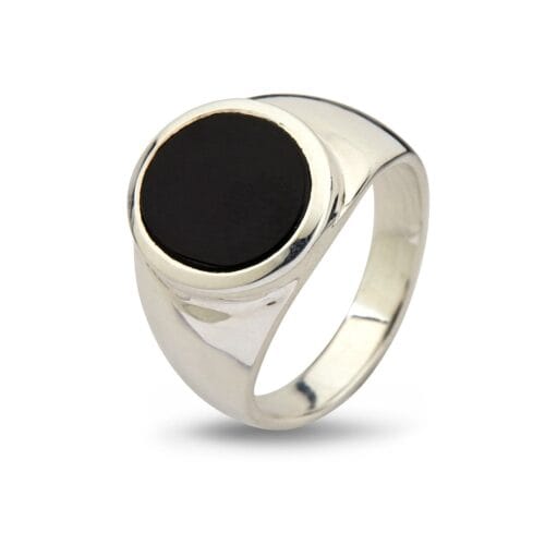 ring oval black onyx