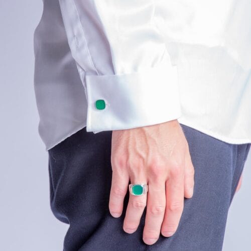 ring cushion green onyx