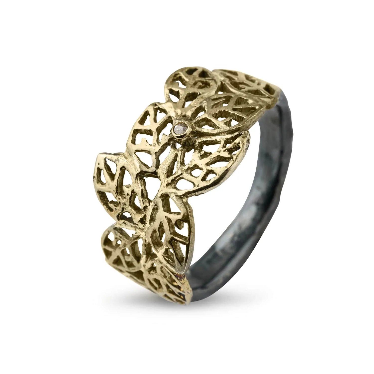 ring beech leaves gold