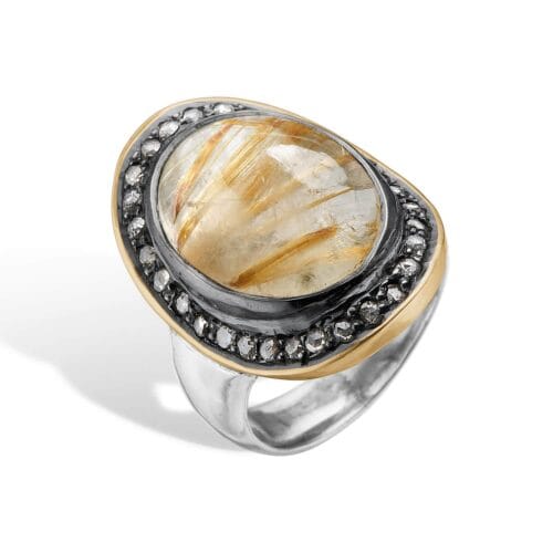 ring corso boho rutile quartz