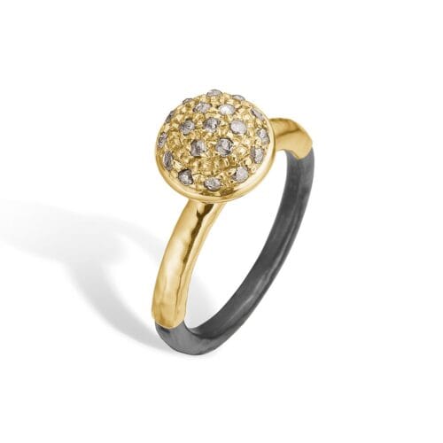 victoria rose gold pavé ring