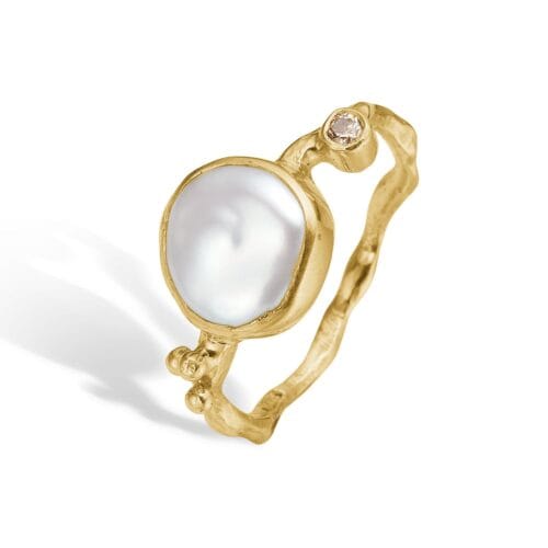 zenith white keshi ring