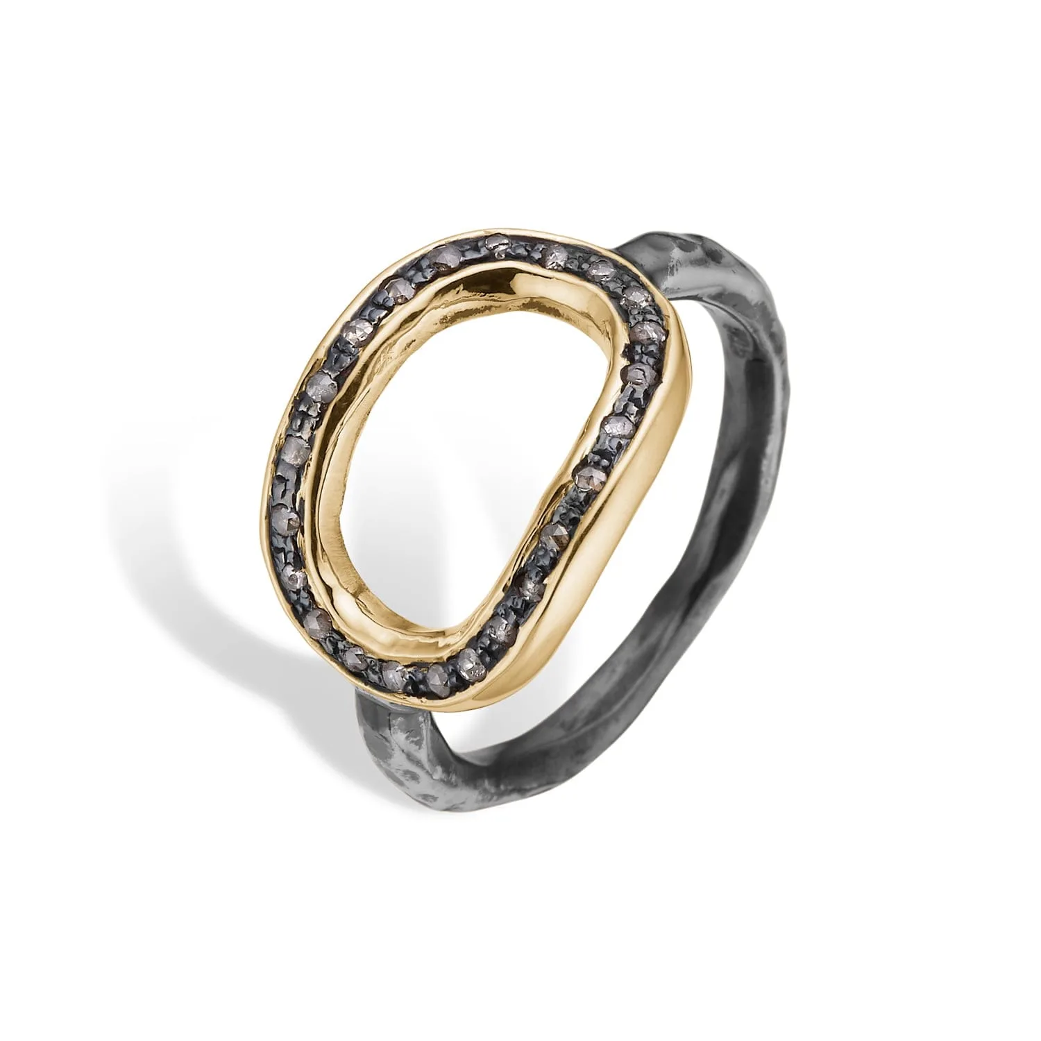 silhouette pavé ring