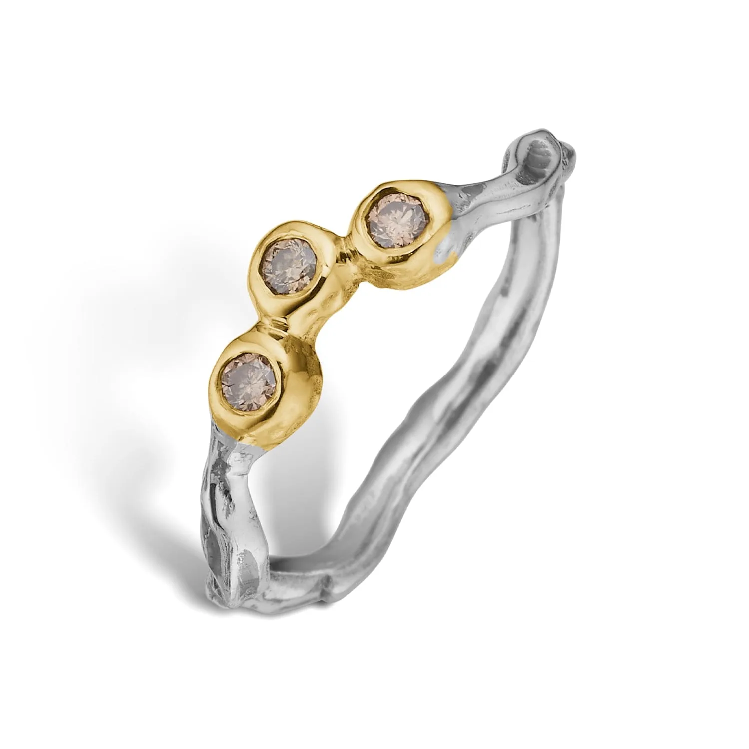 grace single triple brill polished ring