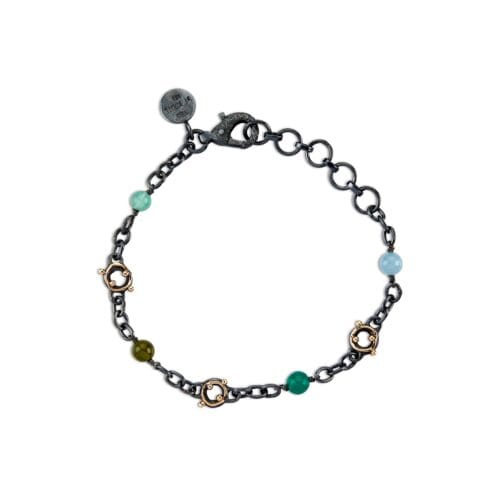 zeus stones blå grönmix armband