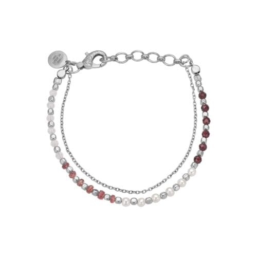 nanna sølv red mix pärla armband