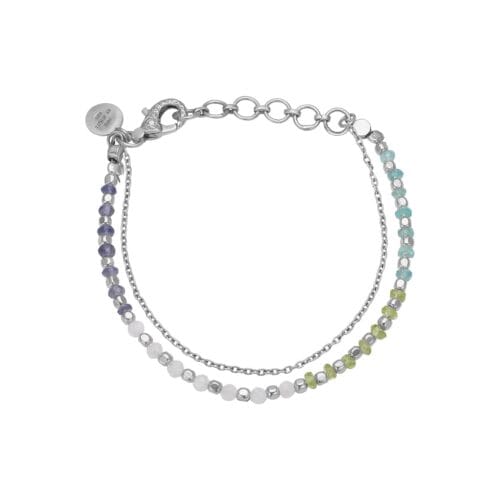 nanna sølv blue green mix armband