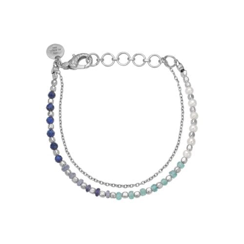 nanna sølv ocean blue pärla armband