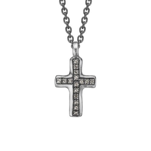 cross silver pavé hängen