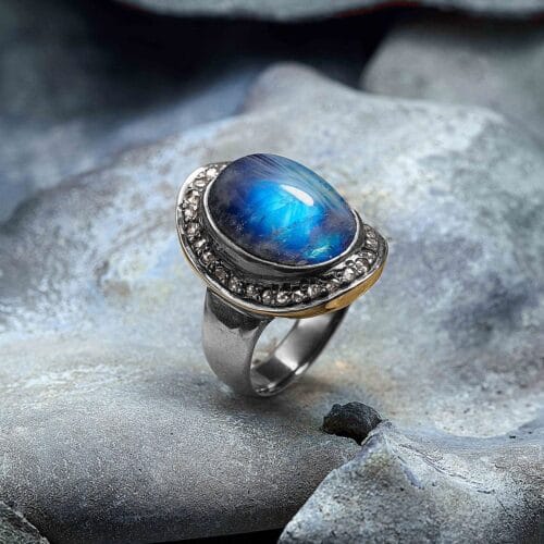 ring corso boho rainbow moon
